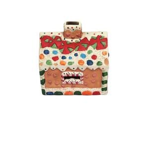 Gingerbread House Ceramic Tealight Holder Christmas Colorful Holiday Decor
